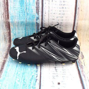 Puma Attacanto FG/AG Jr Soccer Cleats Size US 6 / EU 38 Black Silver 107480-01